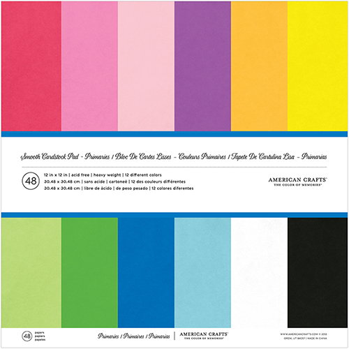 American Craft Cardstock Smooth Variety Pack 60 12" x 12" Sheets