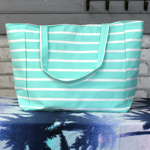 Striped Beach Bag Mint