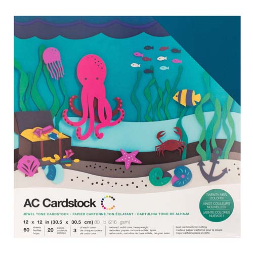 American Craft Cardstock Textured Variety Pack 60 12" x 12" Sheets