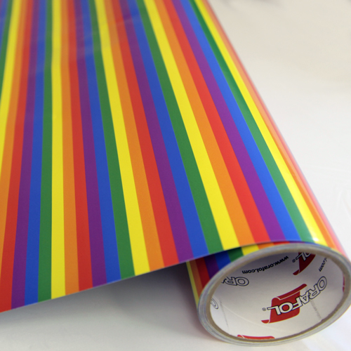 Printed Pattern Vinyl - Glossy - Rainbow / Gay Pride Stripe 12 x 12 Sheet