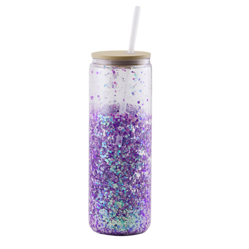 Purple Ojo Snow Globe Glass Tumbler 12 fl oz – Artbcrafts