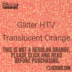 Glitter HTV: 12" x 5 Yard Roll - Translucent Orange