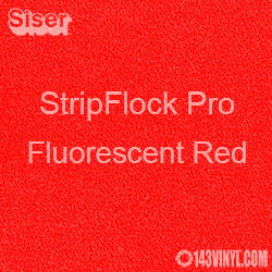 12" x 15" Sheet Siser Stripflock Pro HTV - Fluorescent Red