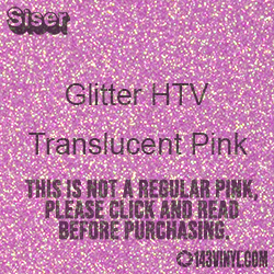 Glitter HTV: 12" x 12" - Translucent Pink