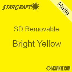 12" x 10 Yard Roll  -StarCraft SD Removable Matte Adhesive - Bright Yellow