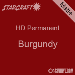 12" x 5' Roll - StarCraft HD Matte Permanent Vinyl - Burgundy