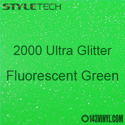 StyleTech 2000 Ultra Glitter - 162 Fluorescent Green - 12"x24" Sheet