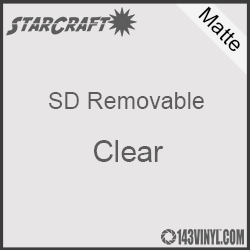 12" x 10 Yard Roll  -StarCraft SD Removable Matte Adhesive - Clear