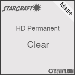 12" x 5' Roll - StarCraft HD Matte Permanent Vinyl - Clear