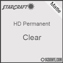 12" x 10 Yard Roll - StarCraft HD Matte Permanent Vinyl - Clear