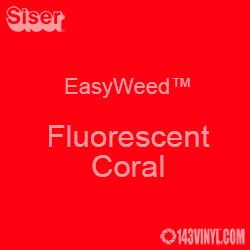12" x 12" Sheet Siser EasyWeed HTV - Fluorescent Coral