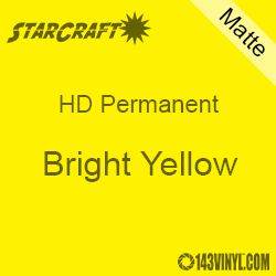 24" x 10 Yard Roll - StarCraft HD Matte Permanent Vinyl - Bright Yellow