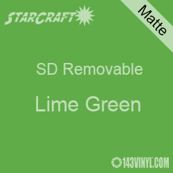 12" x 10 Yard Roll  -StarCraft SD Removable Matte Adhesive - Lime Green