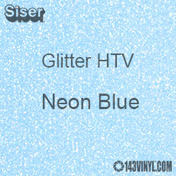 Glitter HTV: 12" x 12" - Neon Blue