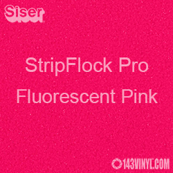 12" x 15" Sheet Siser Stripflock Pro HTV - Fluorescent Pink