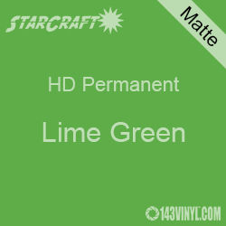 12" x 5' Roll - StarCraft HD Matte Permanent Vinyl - Lime Green