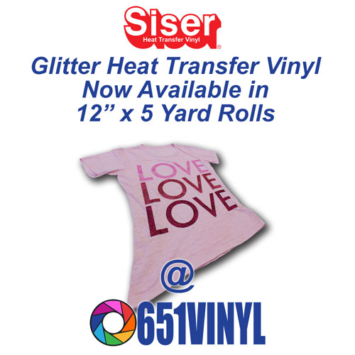 143VINYL Has Released 5 Yard Glitter HTV Rolls in All Colors