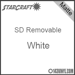 12" x 10 Yard Roll  -StarCraft SD Removable Matte Adhesive -White