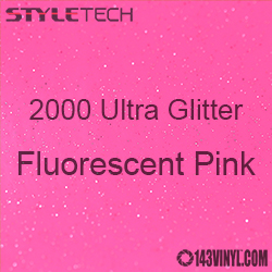 StyleTech 2000 Ultra Glitter - 161 Fluorescent Pink - 12"x24" Sheet
