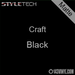 Styletech Craft Vinyl - Matte Black- 12" x 12" Sheet Styletech Craft Vinyl - Matte Black- 12" x 12" Sheet