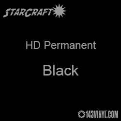 12" x 24" Sheet - StarCraft HD Glossy Permanent Vinyl - Black