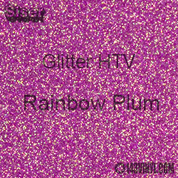 Glitter HTV: 12" x 5 Yard Roll - Rainbow Plum