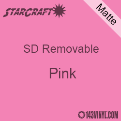 12" x 10 Yard Roll  -StarCraft SD Removable Matte Adhesive - Pink