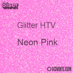 Glitter HTV: 12" x 5 Yard Roll - Neon Pink