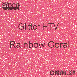 Glitter HTV: 12" x 12" - Rainbow Coral 