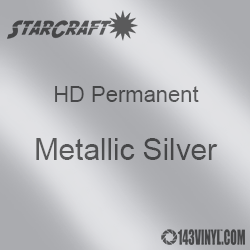12" x 24" Sheet - StarCraft HD Glossy Permanent Vinyl - Metallic Silver