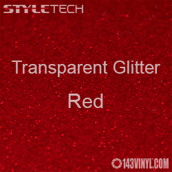 StyleTech Transparent Glitter - Red - 12" x 24" Sheet