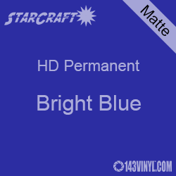 12" x 5' Roll - StarCraft HD Matte Permanent Vinyl - Bright Blue