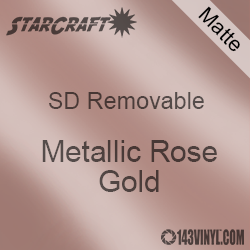 12" x 10 Yard Roll  -StarCraft SD Removable Matte Adhesive - Metallic Rose Gold