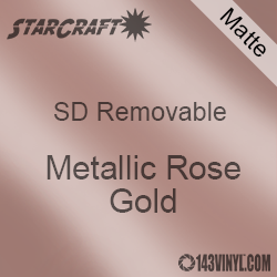 12" x 12" Sheet -StarCraft SD Removable Matte Adhesive - Metallic Rose Gold