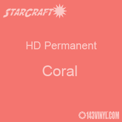 12" x 5' Roll - StarCraft HD Glossy Permanent Vinyl - Coral