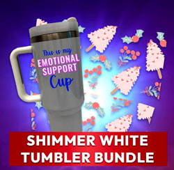 2025 Shimmer White 40oz Tumbler Bundle