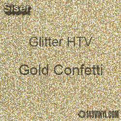 Glitter HTV: 12" x 20" - Gold Confetti