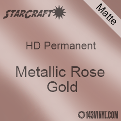 12" x 10 Yard Roll - StarCraft HD Matte Permanent Vinyl - Metallic Rose Gold