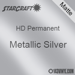 24" x 10 Yard Roll - StarCraft HD Matte Permanent Vinyl - Metallic Silver