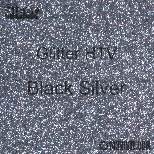Glitter HTV: 12" x 12" - Black Silver