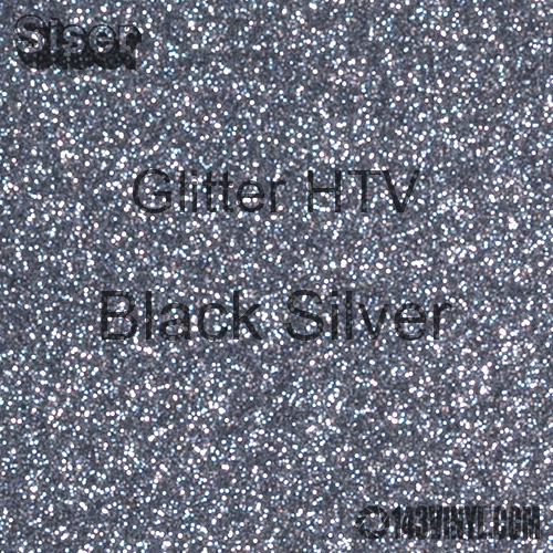 Glitter HTV: 12" x 20" - Black Silver