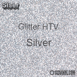Glitter HTV: 12" x 12" - Silver