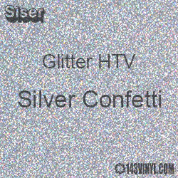 Glitter HTV: 12" x 5 Yard Roll - Silver Confetti
