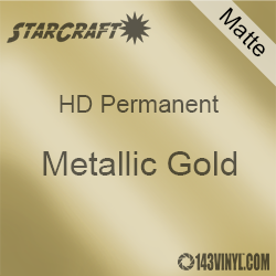 12" x 5' Roll - StarCraft HD Matte Permanent Vinyl - Metallic Gold