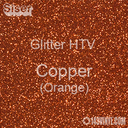 OUTLET: Glitter HTV: 11" x 11" - Copper (Orange)