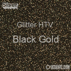 Glitter HTV: 12" x 5 Yard Roll - Black Gold