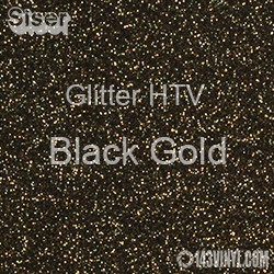 Glitter HTV: 12" x 12" - Black Gold