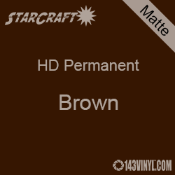 12" x 5' Roll - StarCraft HD Matte Permanent Vinyl - Brown