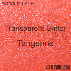 StyleTech Transparent Glitter - Tangerine - 12"x24" Sheet