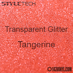 StyleTech Transparent Glitter - Tangerine - 12" x 24" Sheet